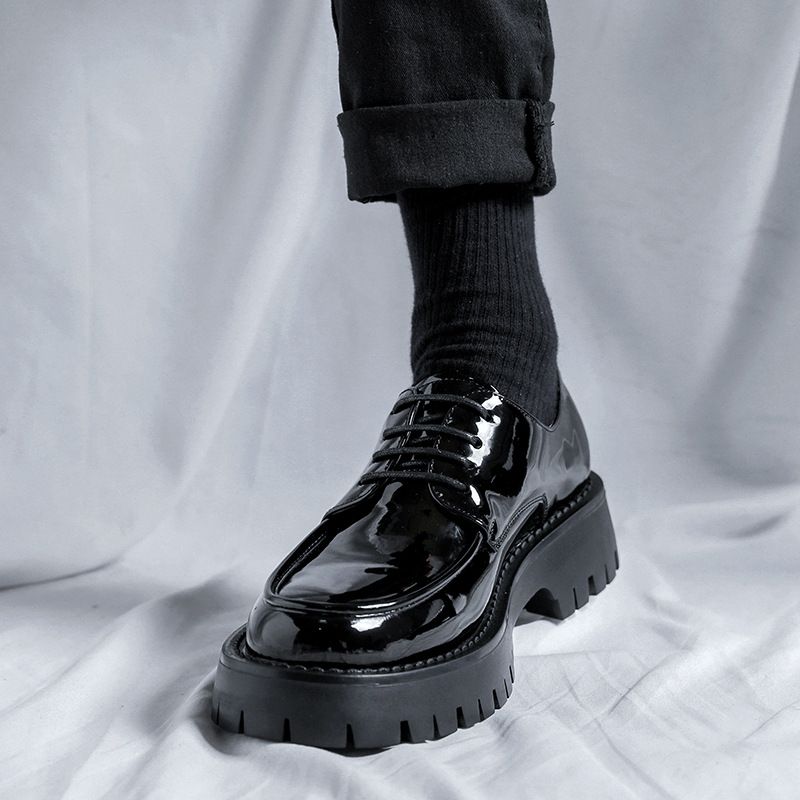 Leder-Ein-Fuß-Pedalschuhe, Penny-Loafer, Business-Casual-Formelle Herrenschuhe, Runde Zehenpartie, Trendy Schuhe 21289-R_voghion.com