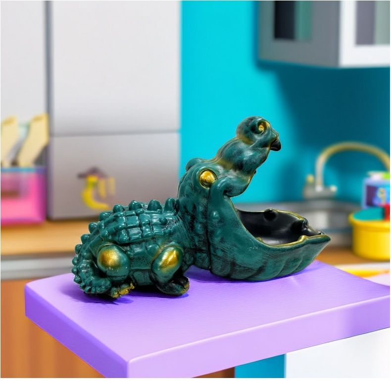 Nordic Entryway Cabinet Ornament Crocodile Animal Craft Personalized Key Candy Storage Living Room Decoration_voghion.com