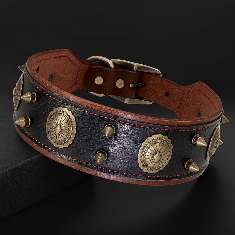 Collar de cuero duradero Beirui marrón_voghion.com