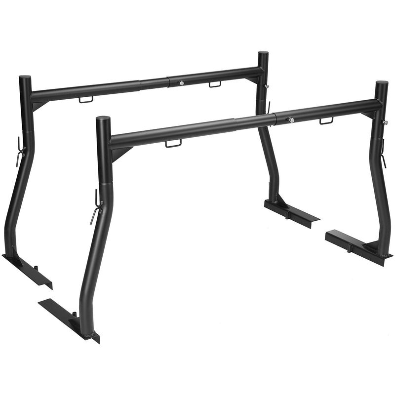 VEVOR Truck Rack, 46-71inch Extendable Truck Ladder Rack, 800 Lbs Capacity Steel Ladder Rack For Truck With Non-Drilling J-bolts, Heavy Duty Truck Bed Rack For Kayak, Surfboard, Lumber, Ladder_voghion.com