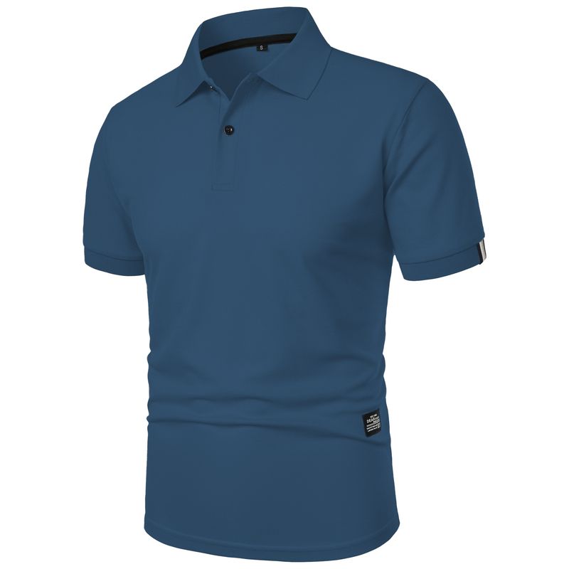 Men's Short Sleeve Solid Color Short Sleeve Daily Casual Lapel Casual Short Sleeve Button Down T-shirt Casual Top For Men_voghion.com