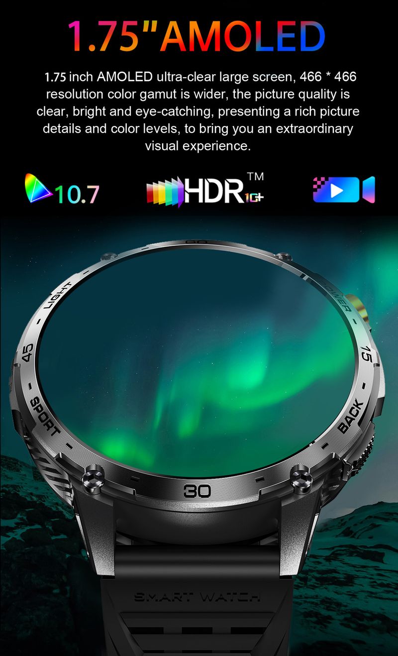 K69 Akıllı Saat Bluetooth Çağrı Kan Basıncı Sesli Asistanı IP67 Su Geçirmez Çoklu Spor Modu Saati_voghion.com