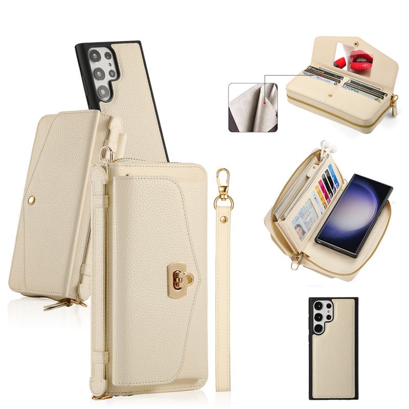 Afneembare crossbody-kaarthouder portemonneehoes voor Samsung Galaxy S25 S24 Ultra S23 Plus S22 Note 20 multifunctionele handtas_voghion.com