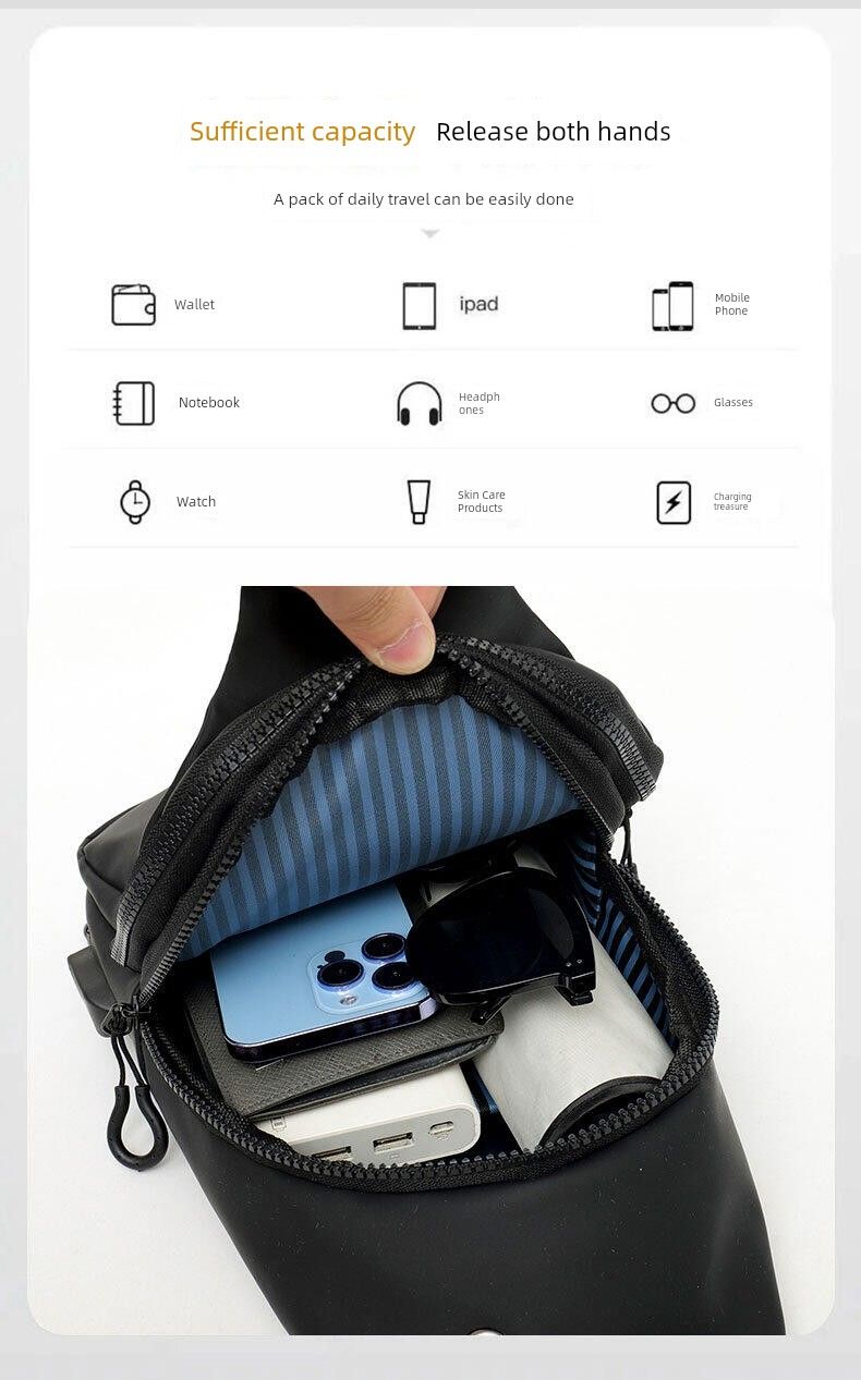 Borsa a tracolla monospalla impermeabile di grande capacità, per sport all'aria aperta, da uomo, casual_voghion.com