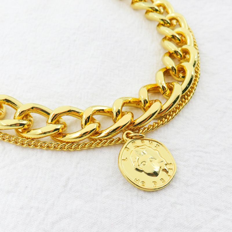 Unique Double Layer Necklace For Men Exaggerated Cuban Hip Hop Style Thick Gold Chain Jewelry_voghion.com