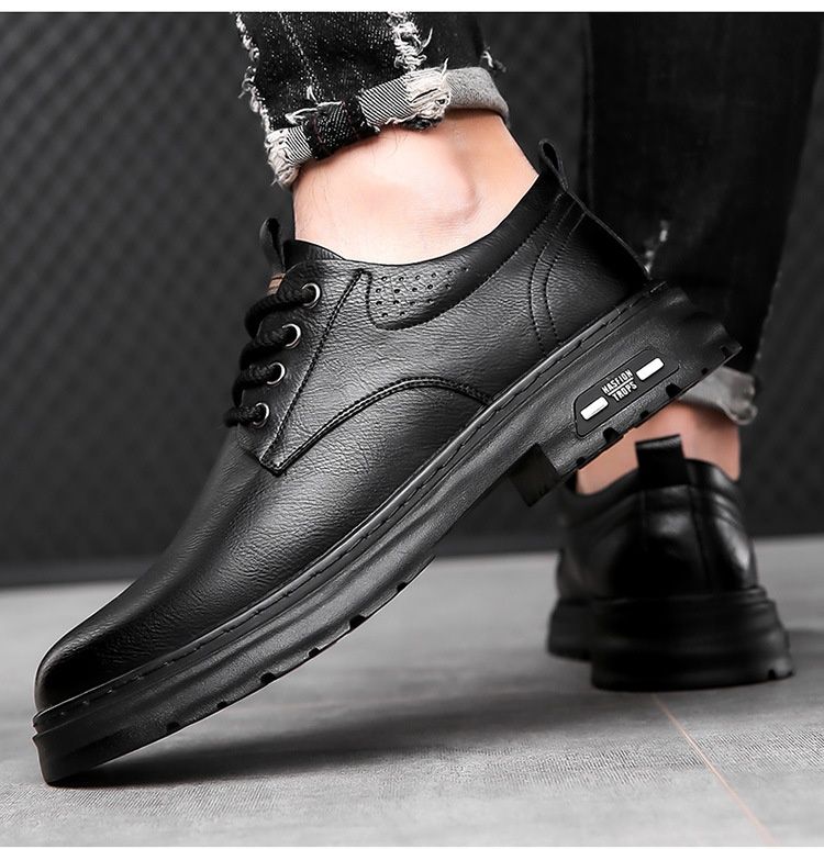 Glide Glide Leather Spring British Scarpe Derby Casual con Suola Spessa da Uomo Formali da Sposa Lavoro Stivali Martin Bassi_voghion.com