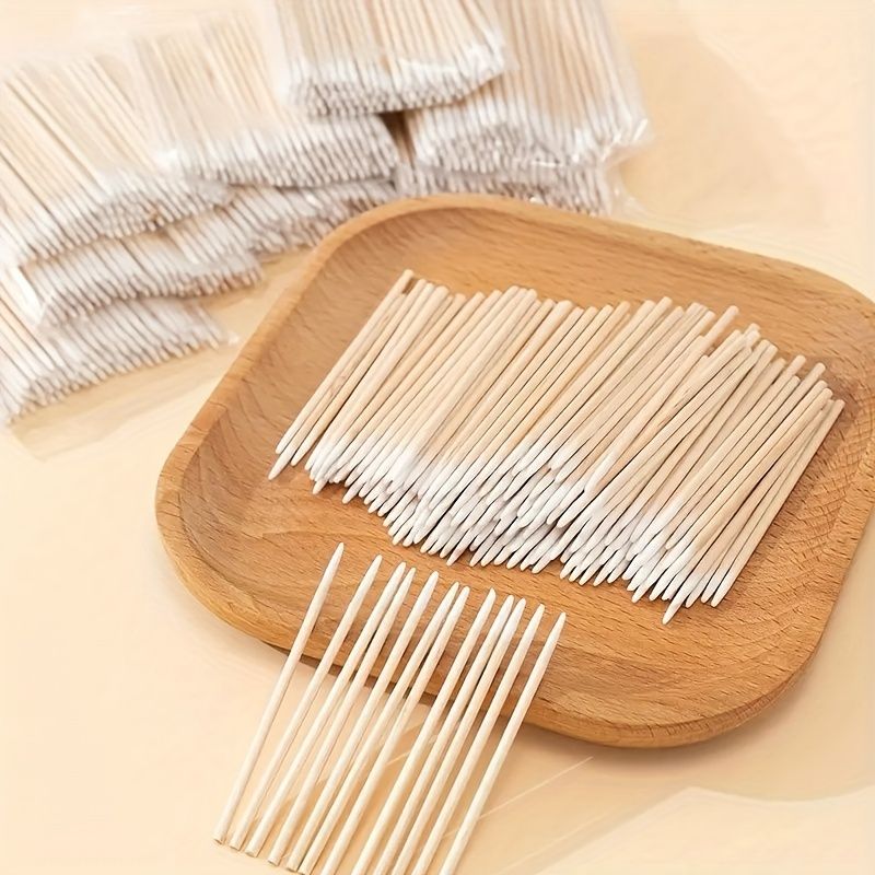 100/300/500/1000 Stück 50/100er-Set Wattestäbchen für präzises Make-up, Augenbrauen- und Wimpernkunst – Einweg, Beauty Essentials_voghion.com
