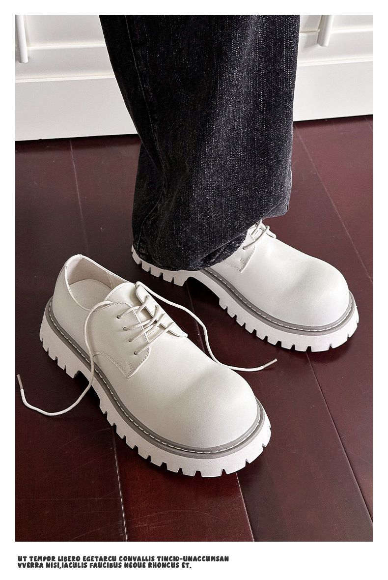 Herren-Derby-Arbeitsstiefel im britischen Stil mit dicker Sohle und größer werdender Sohle, Niche-Schuhe aus weißem Leder, 32057_voghion.com