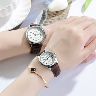2023 Hot Selling Leather Strap Non-Mechanical Watch Student Trendy Unisex Waterproof Quartz Couple_voghion.com