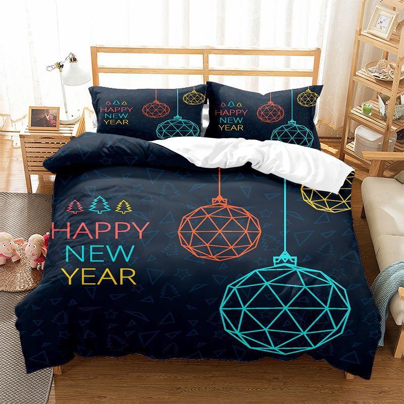 Christmas Bell Series Three Down Duvet Cover Matted Four Two piece Set Customizable_voghion.com