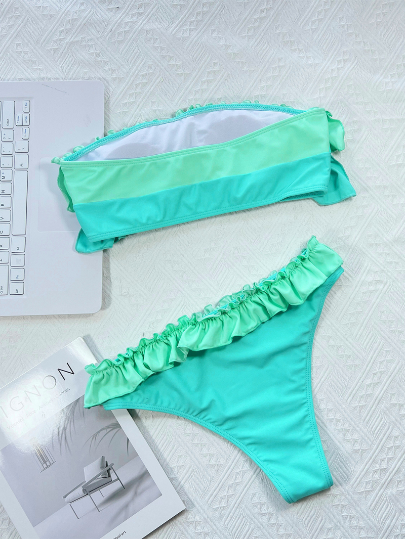 Single Swimsuit Women's Split Swimsuit Tube Top Sexy Bikini_voghion.com
