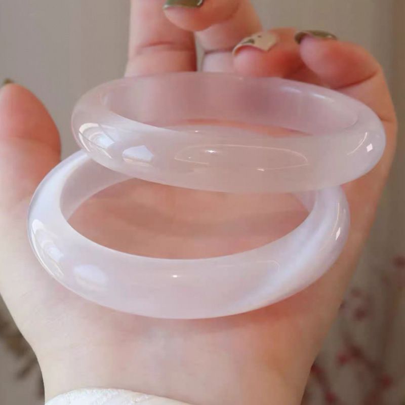 Braccialetto di alta qualità in vetro viola chiaro con pietra occhio di gatto_voghion.com