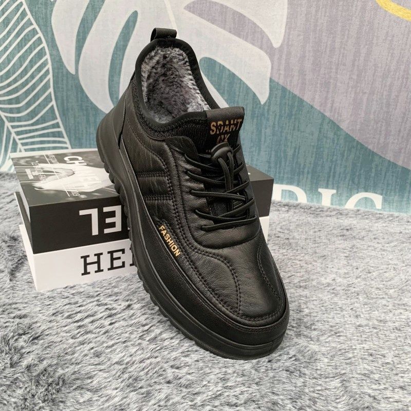 Glide Dropshipping Winter New Men's Fleece Lining, Thickened For Middle-aged And Elderly, Dad's With Thick Soles, Large Size_voghion.com