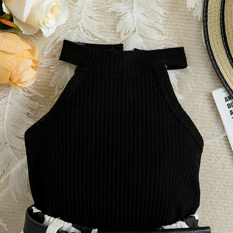 Abbigliamento per neonati Completo da bambina per bambini di taglia piccola e media, top ampio con scollo all'americana + pantaloncini Marsupio set da tre pezzi_voghion.com