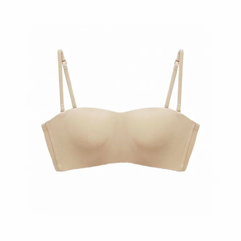 sexy beautiful back glossy underwear women's strapless thin section small chest push-up bra seamless collection breast bra_voghion.com