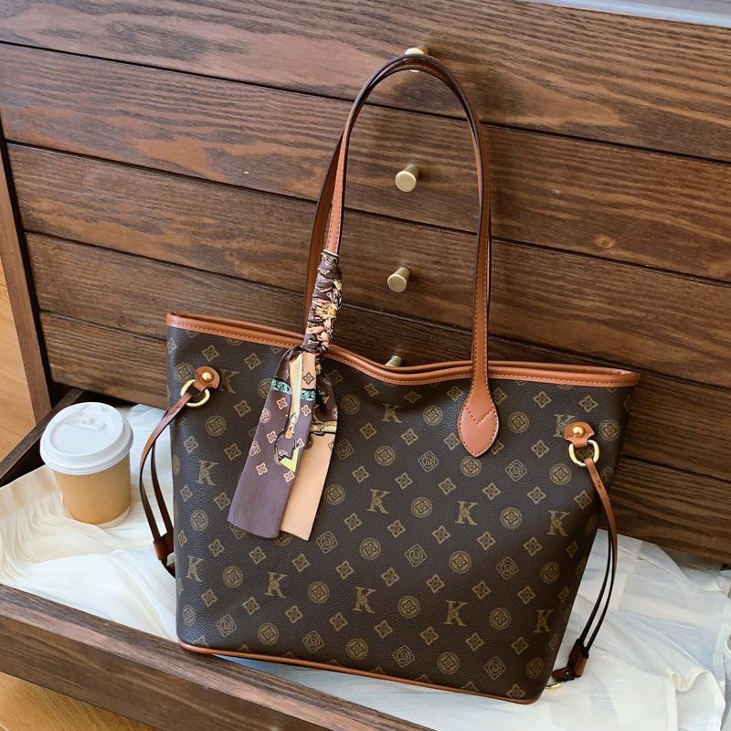 Borsa tote monogramma di lusso europea da donna, grande capacità, 2024_voghion.com