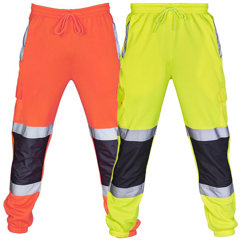 Pantalones informales de forro polar reflectante para hombre, uniforme sanitario a rayas, pantalones de seguridad para el trabajo de alta visibilidad_voghion.com