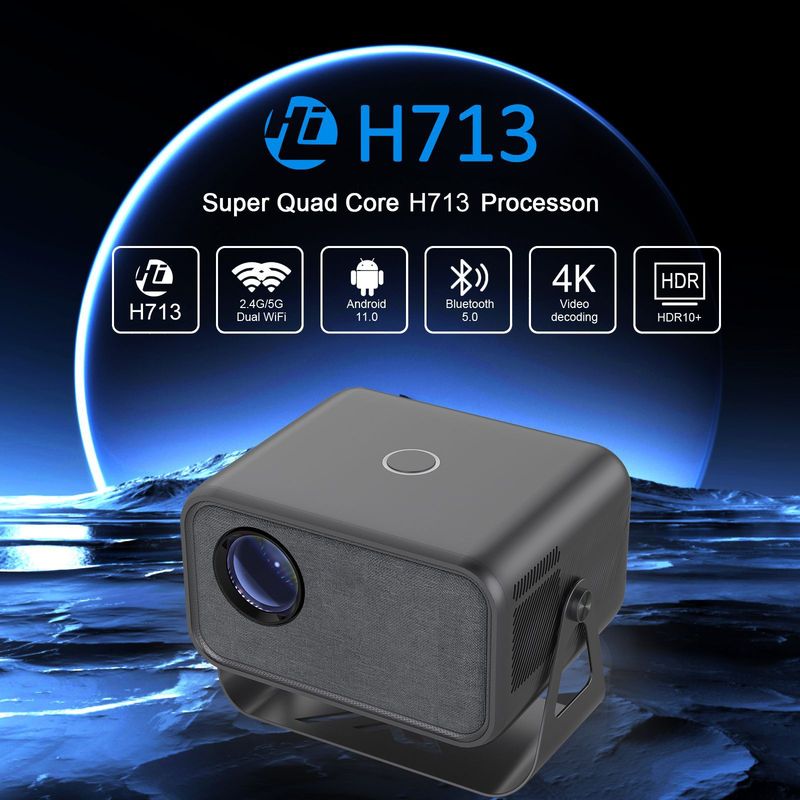 New Projector For Home Use Ultra HD Pan-Tilt Small Portable Mini Bedroom Wall Projection Machine_voghion.com