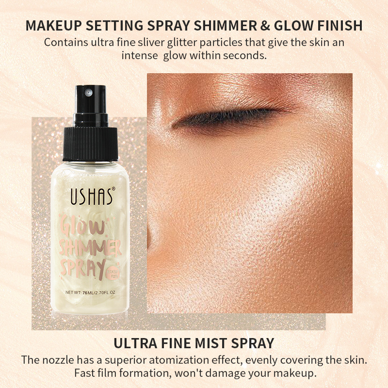 () USHAS high gloss brightening liquid foundation concealer durable waterproof powder_voghion.com
