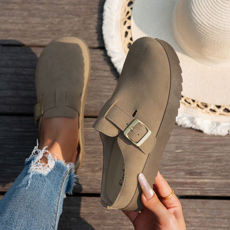 Women's 2025 New Four Seasons Casual Soft Sole Backless Clogs Cork Half Slippers_voghion.com