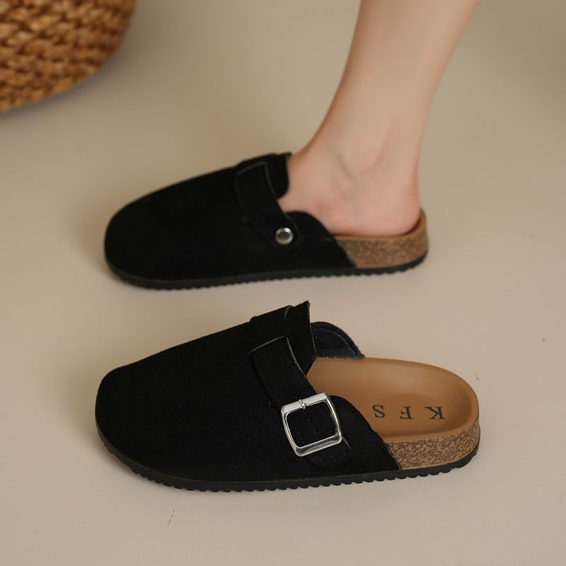 Lge Size New Cool Slippers With Toe Caps Women's Summer Fashion We, Flat Bottomed Half Drag Casual Shoes For_voghion.com