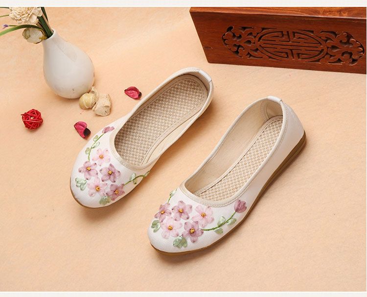 Scarpe da donna, nuovo stile, vecchie scarpe in tessuto di Pechino, traspiranti, in cotone e lino, piatte, ricamate, scarpe singole antiscivolo, scarpe retrò_voghion.com