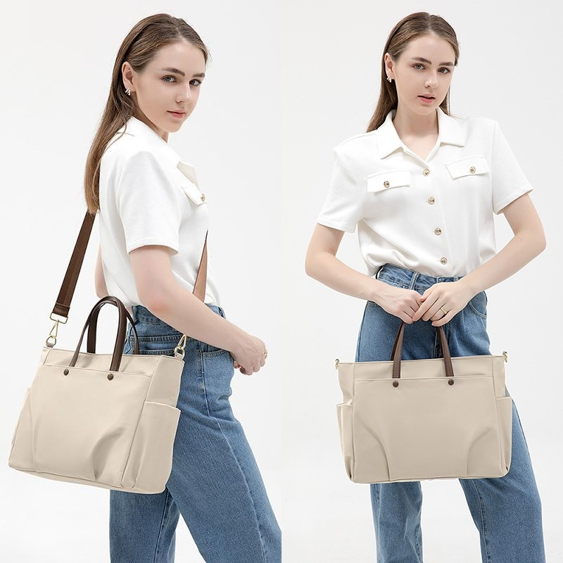 Laptop bag ladies shoulder portable large-capacity briefcase shoulder slung Tote 15.6 inch liner bag_voghion.com