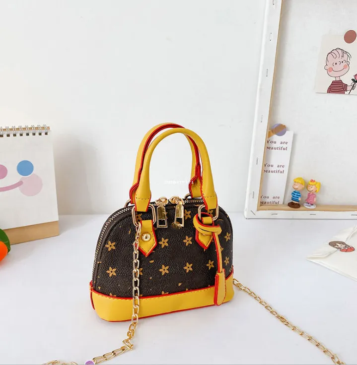 Backpacks Fashion children shell handbag kids printed PU leather chain bag girls single shoulder bags designer women_voghion.com