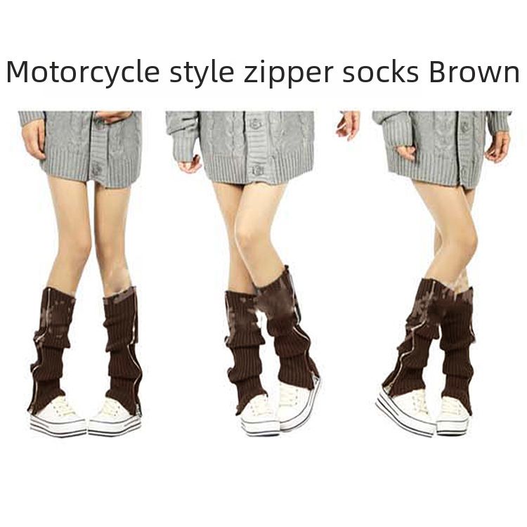 Wollsocken Füße Großhandel Frauen koreanische Version von Herbst und Winter Haufen Socken gestrickt Bein Reißverschluss Stiefel Stiefel Socken Flut Socken_voghion.com