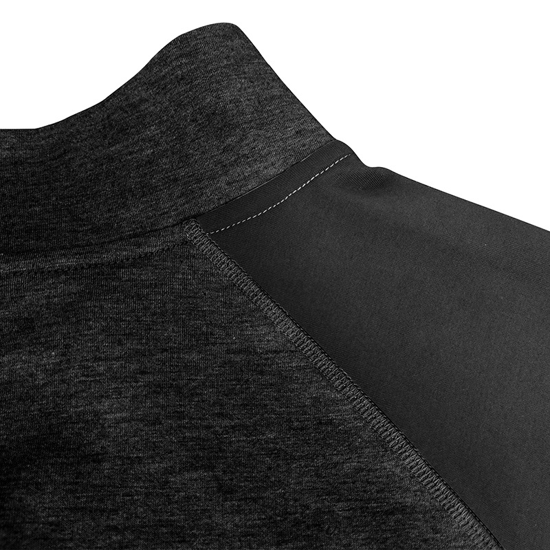 long sleeved zippered high neck sweatshirt Men's pullover color matching standing collar outdoor sweater_voghion.com