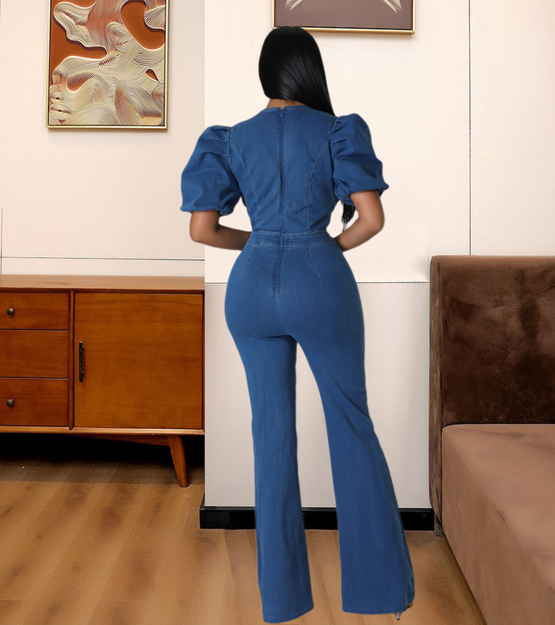 Barboteuse découpée en denim sexy et décontractée pour femmes_voghion.com