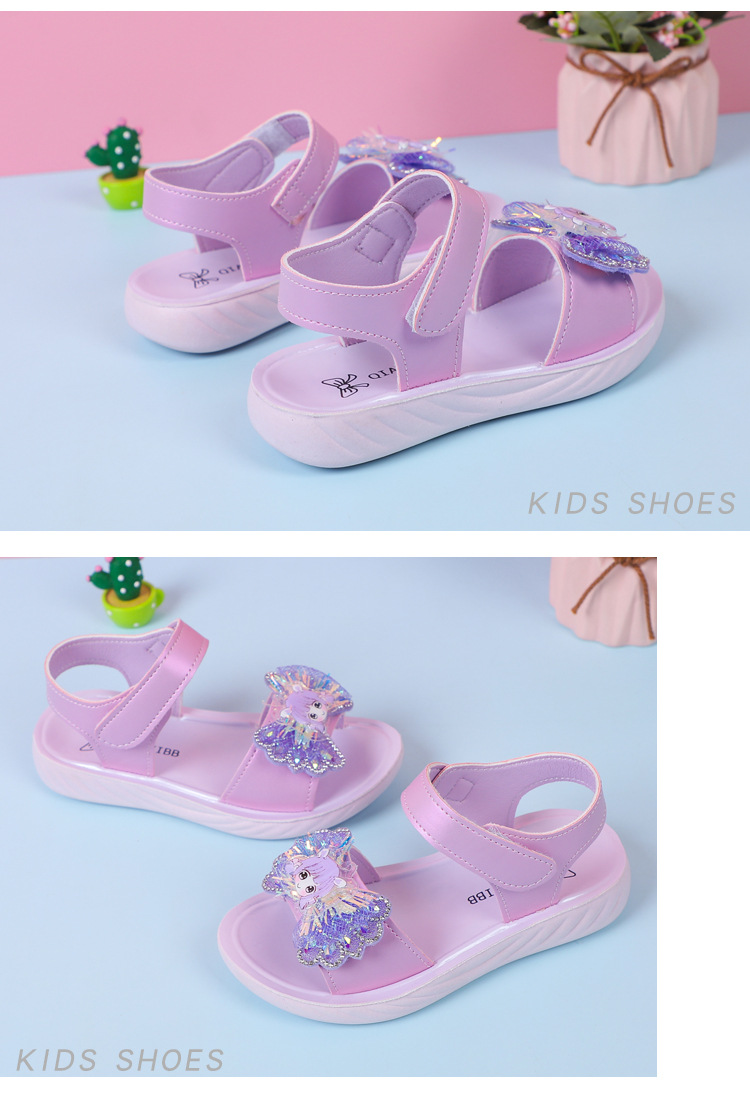 Sandali da bambina 2024 Estate Nuove scarpe da spiaggia Bow Lile, sandali da principessa per bambine grandi, alla moda e popolari su he_voghion.com