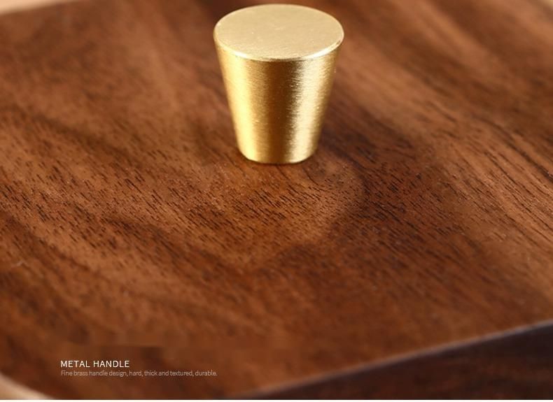 Boîte à fil dentaire en bois massif, boîte de rangement pour cure-dents en bois de noyer noir de style chinois avec couvercle, pour usage domestique_voghion.com