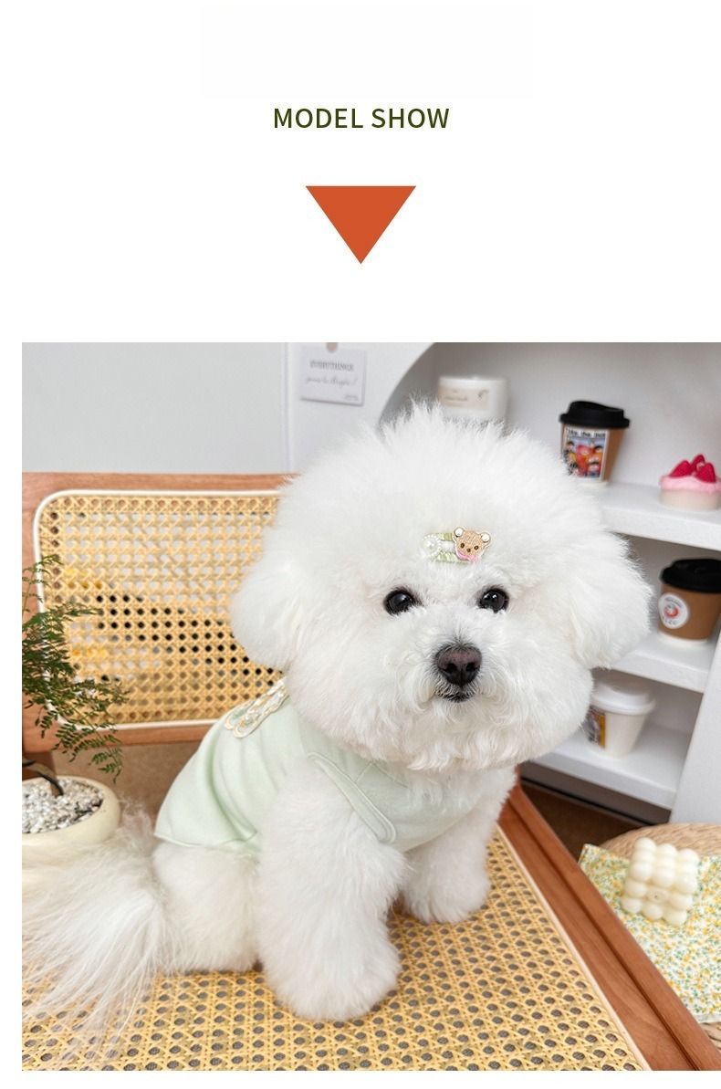 Spring And Summer New Pet National Style Dog Cat Clothes Teddy Than Bear New Chinese Buckle Embroidered Traction Vest_voghion.com