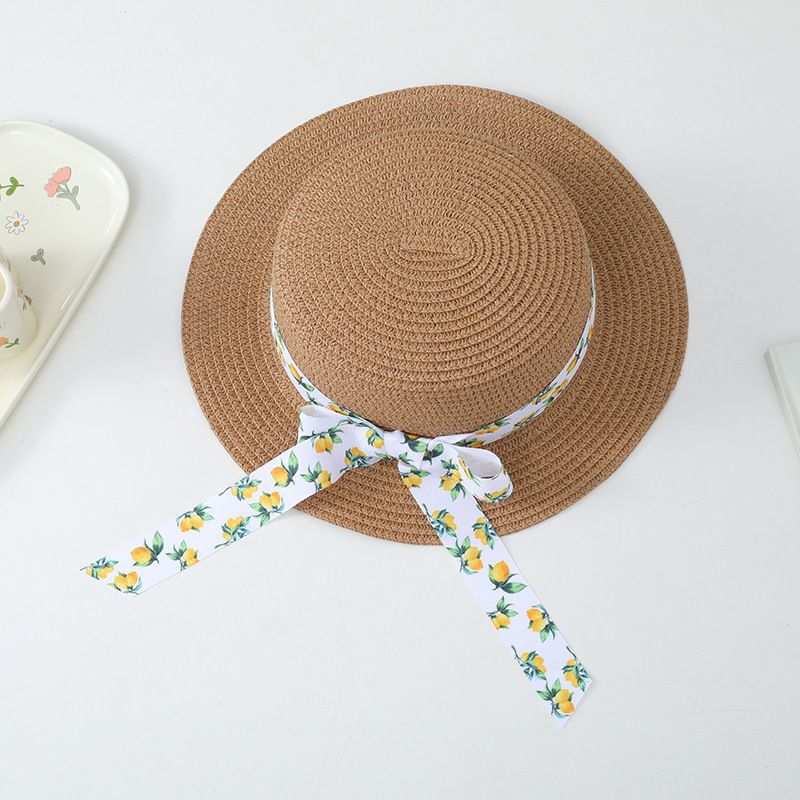 Protezione solare estiva per bambini e donne, parasole pieghevole da spiaggia a tesa piatta, cappelli, borse, set per erba genitore-figlio_voghion.com