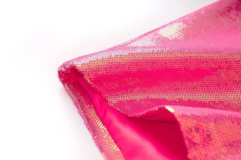 Set da donna con paillettes rosa rosa, cool flash BLING BLING, blazer, pantaloncini, completo di due pezzi_voghion.com