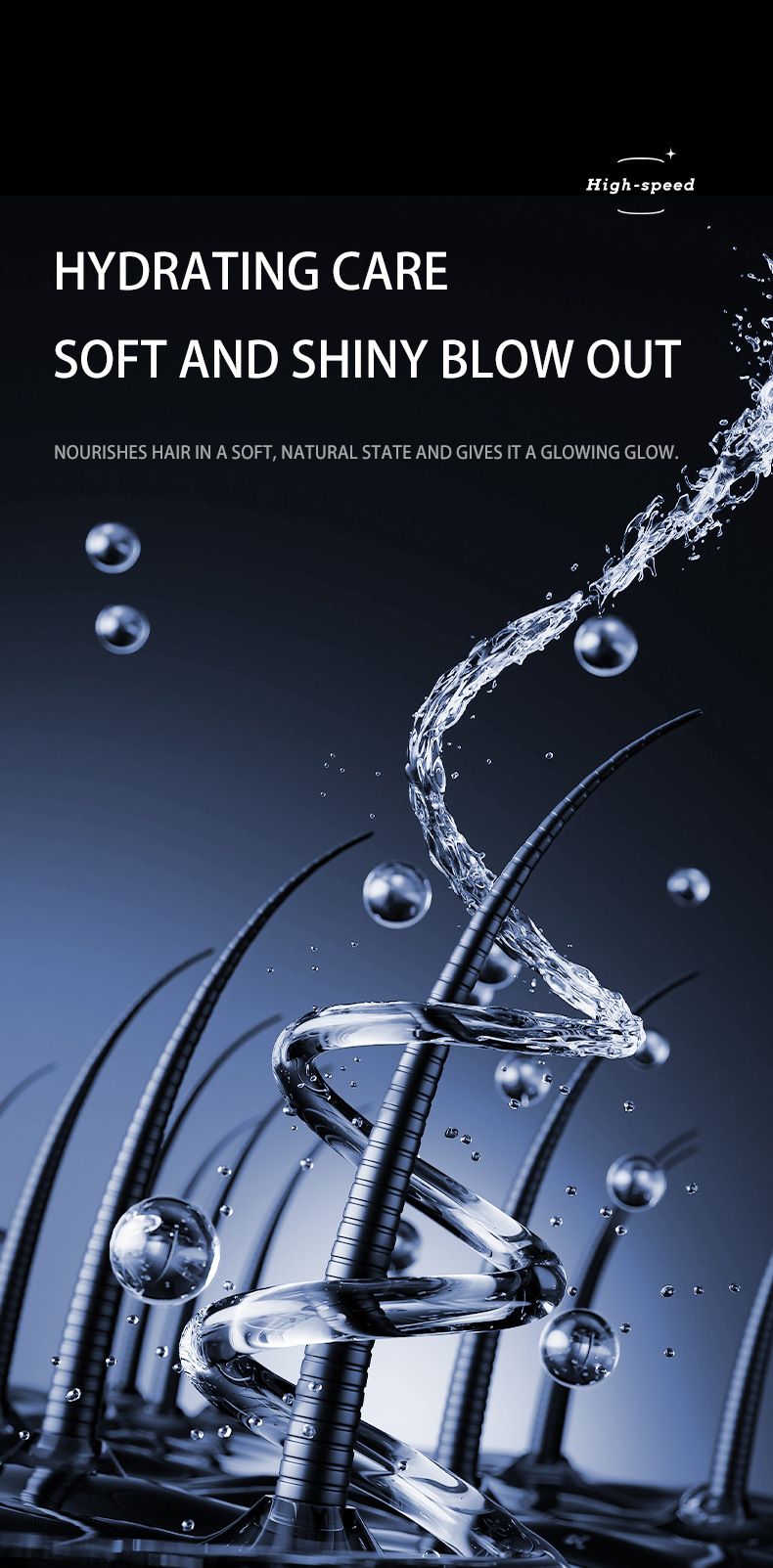 Professional Hair Dryer - 1600W High-Speed Brushless Motor Ionic Blow Dryer With 3 Heat/Cool Settings, Concentrated Nozzle & Overheat Protection_voghion.com