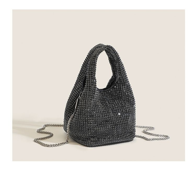 2024 neue Handtasche Damen Crossbody Glitzer funkelnder Gemüsekorb Strass Nischendesign Eimertasche_voghion.com