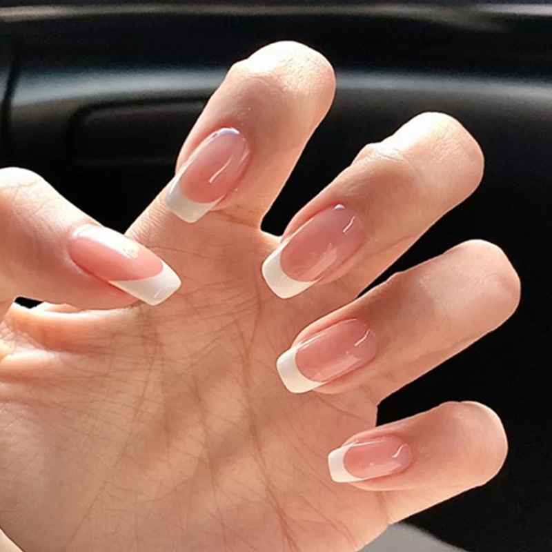 Französisch 24Pcs Nude Falsche Nägel Volle Abdeckung Abnehmbare Künstliche Gefälschte Nägel Ballerina Drücken auf Nägel Tipps Ful s s_voghion.com