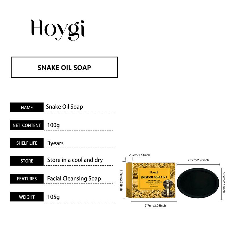Hoygi Snake Oil Cleansing Soap Gently Cleanses Facial Skin Soft, Smooth And Refreshing Oil Control Skin Cleansing Soap_voghion.com