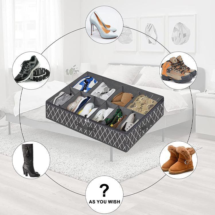 Schuhregale & Organizer Bettboden Faltbare staubdichte Fachaufbewahrungsbox_voghion.com
