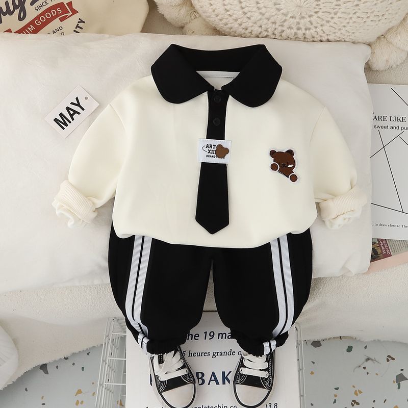 Felpa con cappuccio a maniche lunghe con coulisse per bambini, 2025, nuovi vestiti per neonati, primavera e autunno, set due pezzi alla moda_voghion.com