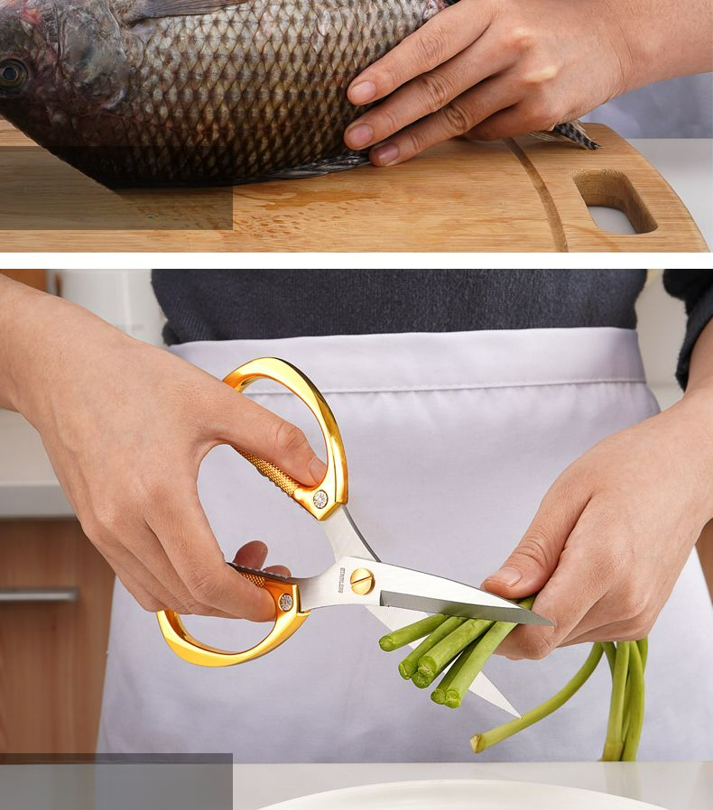 Original Japanese Household Stainless Steel Tailor Fabric Paper Kitchen Heavy Duty Chicken Duck Bone Scissors_voghion.com