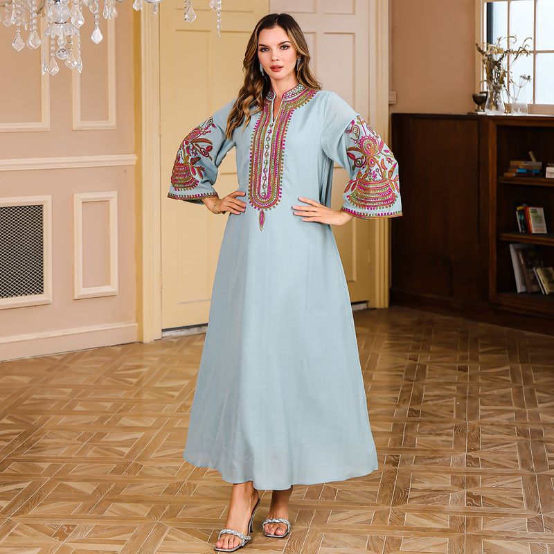 Robe de soirée de luxe pour femmes musulmanes avec broderie en corde, style Abaya, Dubaï, Turquie_voghion.com