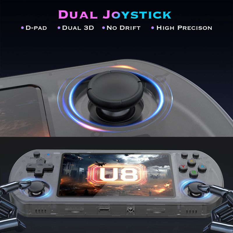 U8 Retro Handheld Game Console - 4.0 Inch IPS Screen, Open Source Linux System, Portable Gaming Device For Classic Games_voghion.com
