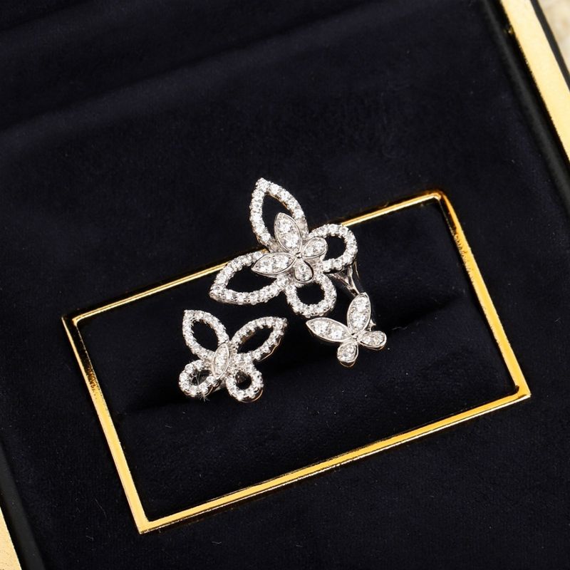 Anello a farfalla fantasma di alta qualità, nicchia femminile, lusso leggero di alta gamma, anello smaltato regolabile, fiocco tridimensionale,_voghion.com