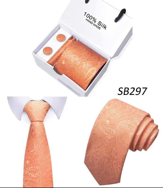 Men's Ties & Handkerchiefs scarf gift box striped plain suit shirt tie black gift box set_voghion.com