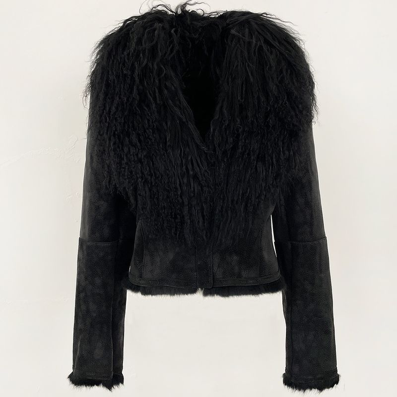 Damenmantel mit Wildleder-Pelzbesatz – Kurze Winterjacke mit Kaninchenfellfutter (Schwarz/Burgunderrot/Khaki/Weiß, S-3XL)_voghion.com