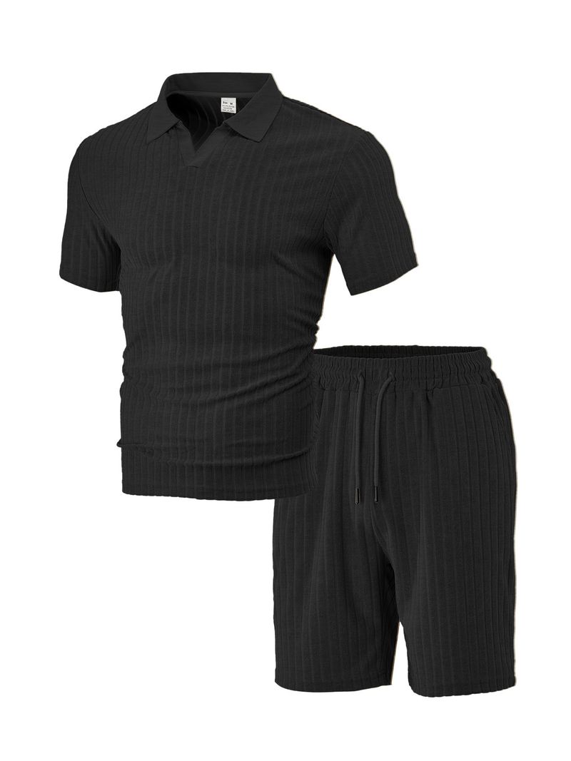 Ensemble de sport décontracté pour homme, nouvelle collection été, respirant, grande serviette droite, tissu jacquard, col rond_voghion.com