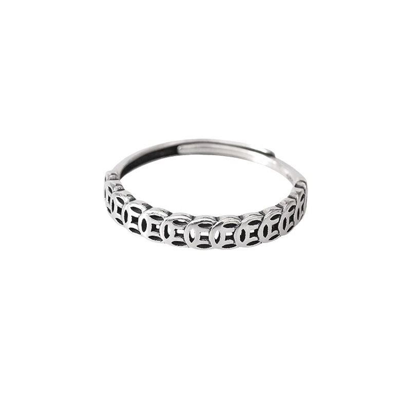 Coppia di nuove monete in stile cinese per uomo e donna, design di nicchia leggero e lussuoso, anelli di alta qualità, semplici e attraenti._voghion.com